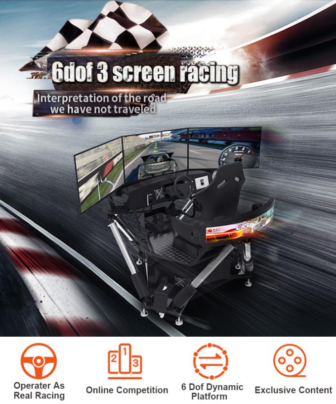 Movie Power Three Screens Elektryczny sprzęt szkoleniowy Vr Car Driving Simulator 0