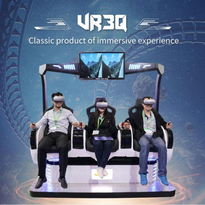 3 miejsca 360 ° 9D VR Cinema Chair Strzelanie do gier interaktywnych do centrum handlowego 0