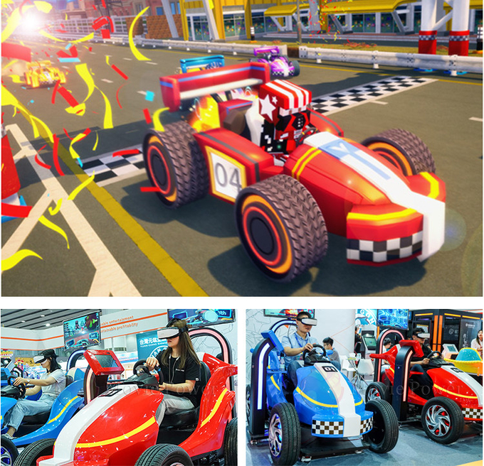 Park rozrywki VR jeździ Symulator gier wyścigowych 9D dla dzieci Na monety Samochodowy automat zręcznościowy 1