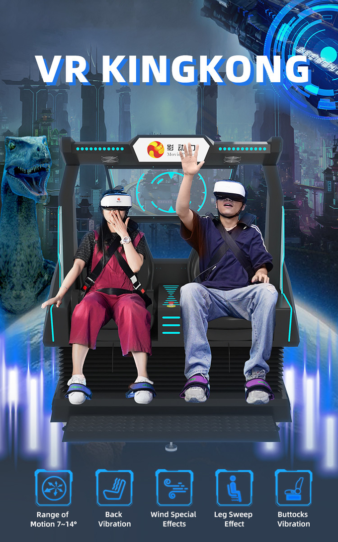 2-osobowa kolejka górska 9d Vr Motion Chair Vr Cinema Movies Simulator Virtual Reality Game Machine Arcade Na sprzedaż 0