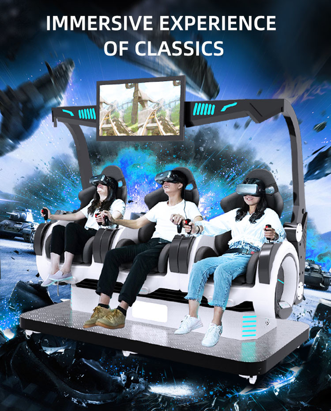3 miejsc Symulator wirtualnej rzeczywistości Moneta obsługiwana 5D Gra maszyna 9D krzesła kinowe 2