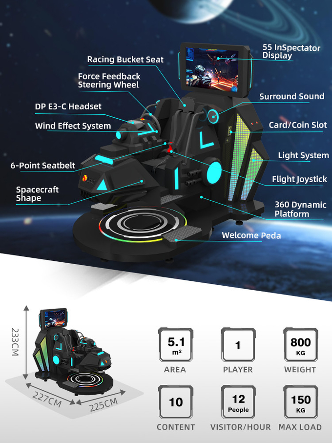 Interaktywny VR Strzelanie 360 stopni VR Lot VR Racing Simulator Cockpit Star Warship 1