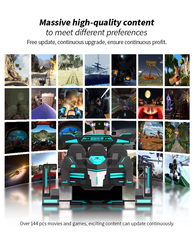 Włókno szklane 9D VR Shooting Cinema 6 Person VR Chair Roller Coaster Arcade Game Simulator 1