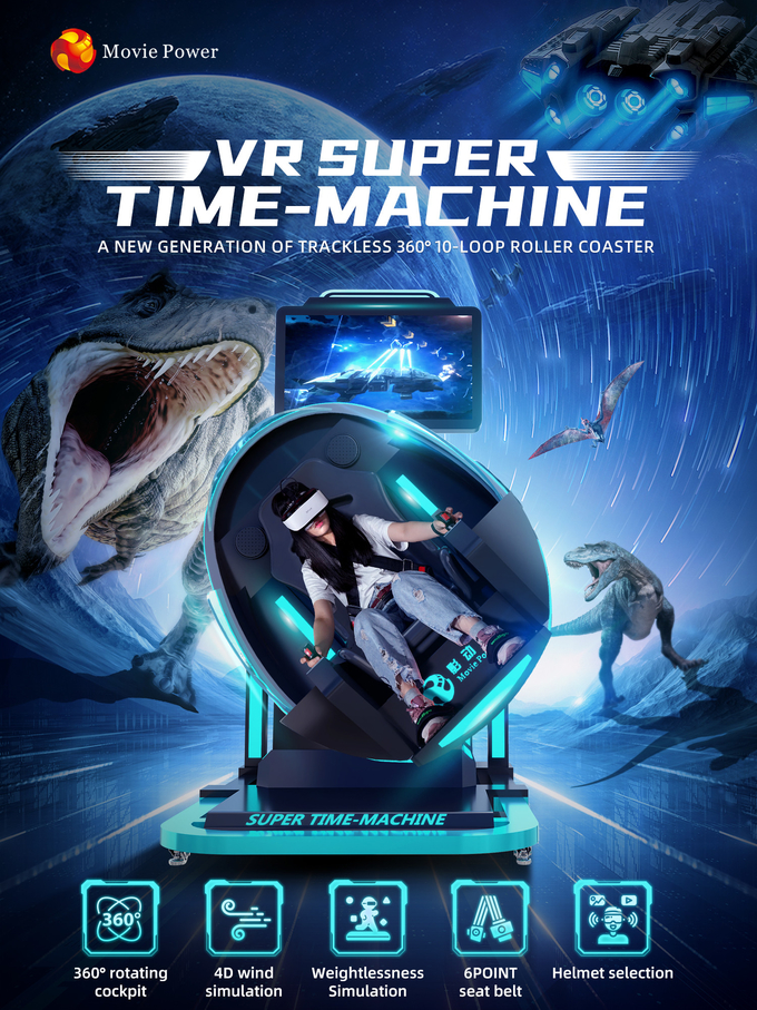 Komercyjny symulator rzeczywistości wirtualnej 9D VR Super Time Machine Fly Sprzęt do gier 3