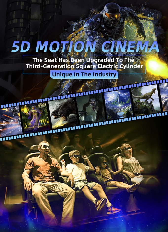 Zindywidualizowane 7d 4d 5d Motion Cinema Simulator Krzesło Z 6 Dof Elektrycznej Platformy 0