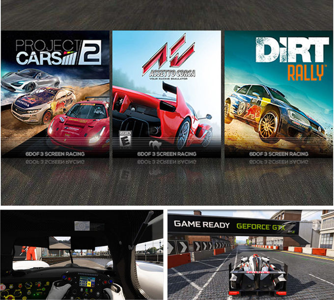 6 DOF Racing Cars Arcade Dynamic Motion Drive Equipment 3-ekranowy symulator jazdy 2