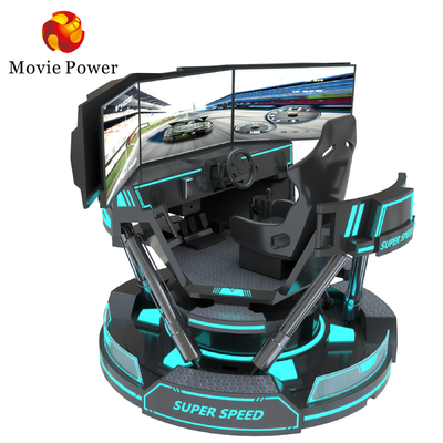 Vr 3-ekranowy wyścig samochodowy Simulator wirtualnej rzeczywistości 6-Dof Czarny wyścig samochodowy Gra maszyna 5d Prowadzenie samochodu Arcade For Mall