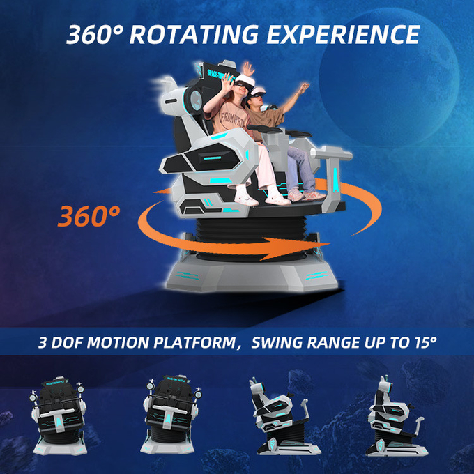 Bezpieczeństwo 9d VR Cinema 2 Seats Vr Roller Coaster Simulator Chair 360 Motion Ride 2