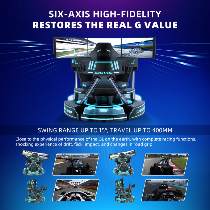 Hydrauliczny symulator wyścigów samochodowych 4d Maszyna do gier Platforma ruchowa 6dof Symulator jazdy 2