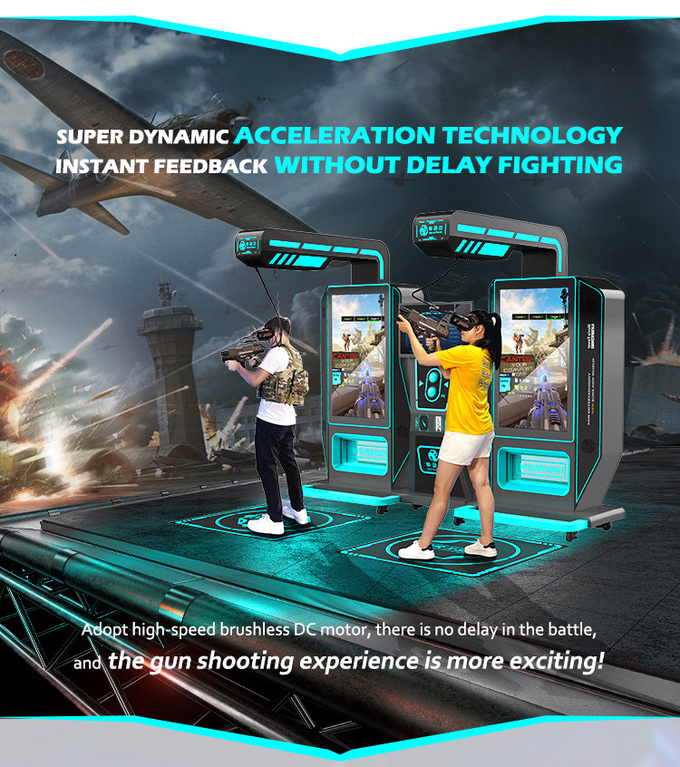 Wirtualna rzeczywistość w pomieszczeniach 9d VR Arcade Strzelaninka maszyna gry kat VR Super 2 gracz symulator broni dla centrum handlowego 2