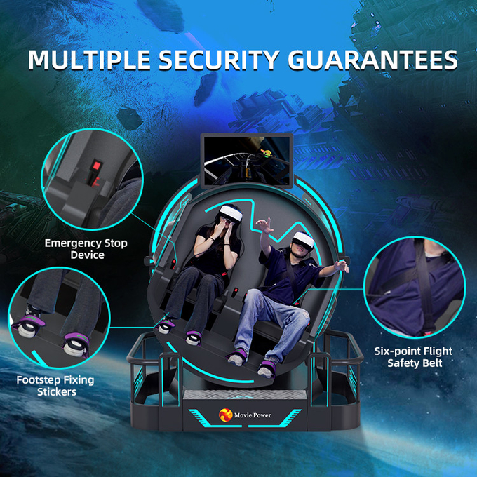 VR 360 2 miejsc 9d kolejka górska VR maszyny 360 rotacji VR kino 360 stopni latające krzesła symulator 4
