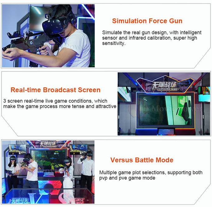 Sprzęt wirtualnej rzeczywistości Vr Strzelania Maszyna gry 9d Vr Strzelania symulator Vr Strzelania Arena Multiplayer 4
