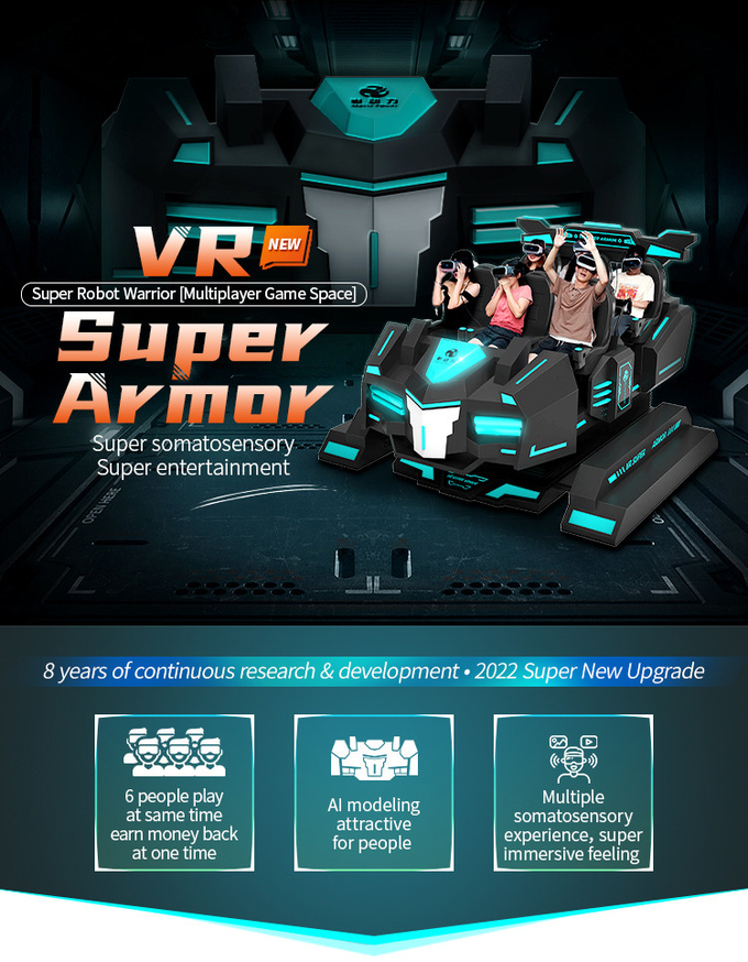VR Park tematyczny kino 9d Wirtualna rzeczywistość Roller Coaster Simulator 6 Seats Vr Game Machine 0