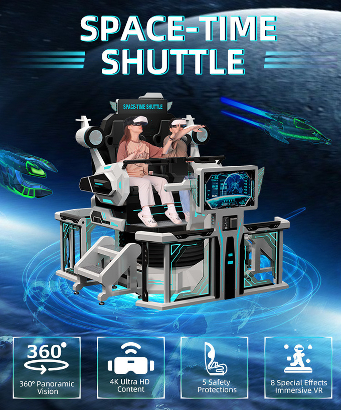 Bezpieczeństwo 9d VR Cinema 2 Seats Vr Roller Coaster Simulator Chair 360 Motion Ride 0