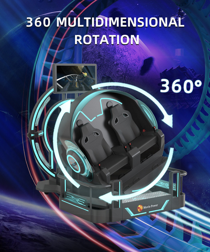 VR 360 Flying Cinema 2 miejsca 9D VR Roller Coaster Simulator 360 stopni obrotowy VR Game Machine 3