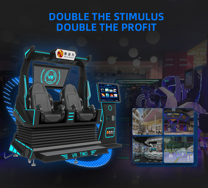 9d VR Cinema 2 Seats Roller Coaster Vr Chair Arcade 4d 8d 9d Virtual Reality Simulator Vr Game Machine Z Strzelaniną 2