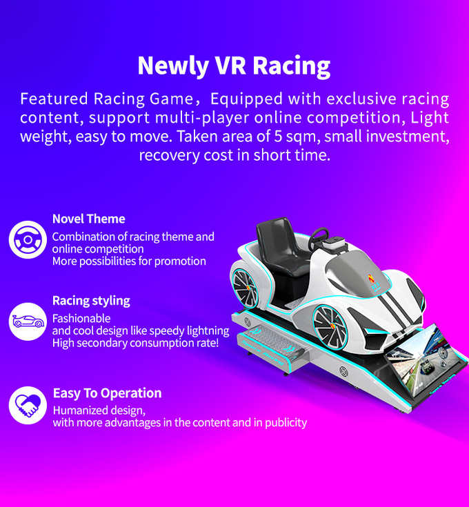 Virtual Reality 9D Car Driving Game Simulator Sprzęt obsługuje system kart 0